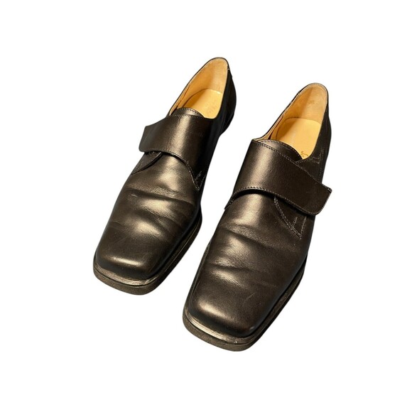 Salvatore Ferragamo Boutique Women's Black Leather‎ Loafer Size 6.5 2A Hook Loop - Picture 4 of 16